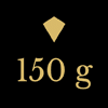 150 g (144 g és 163 g között)